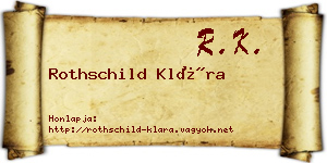 Rothschild Klára névjegykártya